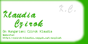 klaudia czirok business card